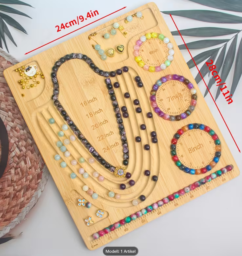 Bambus Perlenboard Set für Schmuckherstellung & Design - Bambus Perlenboard Set für Schmuckherstellung & Design - BTSCreativ