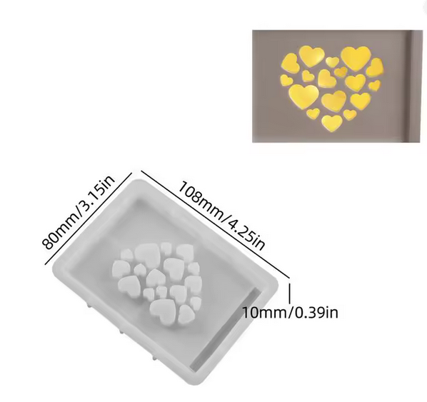 Silikonform „Lichtbox mit Motiv“ – für Gips, Harz, Seife oder Beton (inkl. Base + Motivform)