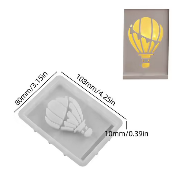 Silikonform „Lichtbox mit Motiv“ – für Gips, Harz, Seife oder Beton (inkl. Base + Motivform)