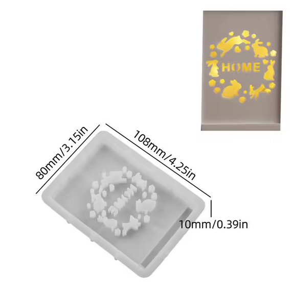 Silikonform „Lichtbox mit Motiv“ – für Gips, Harz, Seife oder Beton (inkl. Base + Motivform)
