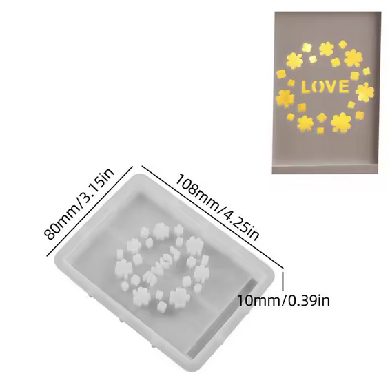 Silikonform „Lichtbox mit Motiv“ – für Gips, Harz, Seife oder Beton (inkl. Base + Motivform)