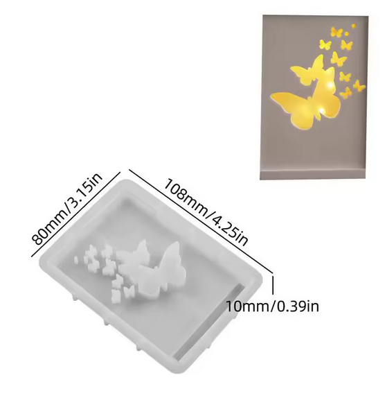 Silikonform „Lichtbox mit Motiv“ – für Gips, Harz, Seife oder Beton (inkl. Base + Motivform)