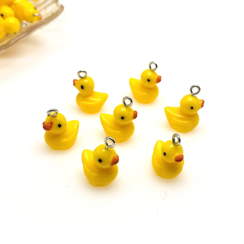 Mini-Enten-Anhänger aus Harz – Gelbe DIY-Charm-Perlen für Schmuck, Ohrringe & Bastelprojekte