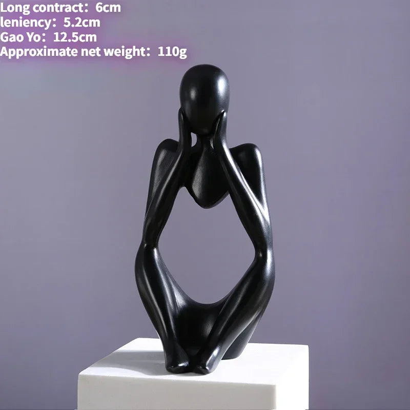 Abstrakte Figur „The Thinker“ – Deko-Skulptur im Nordic-Style (schwarz, weiß oder gold)