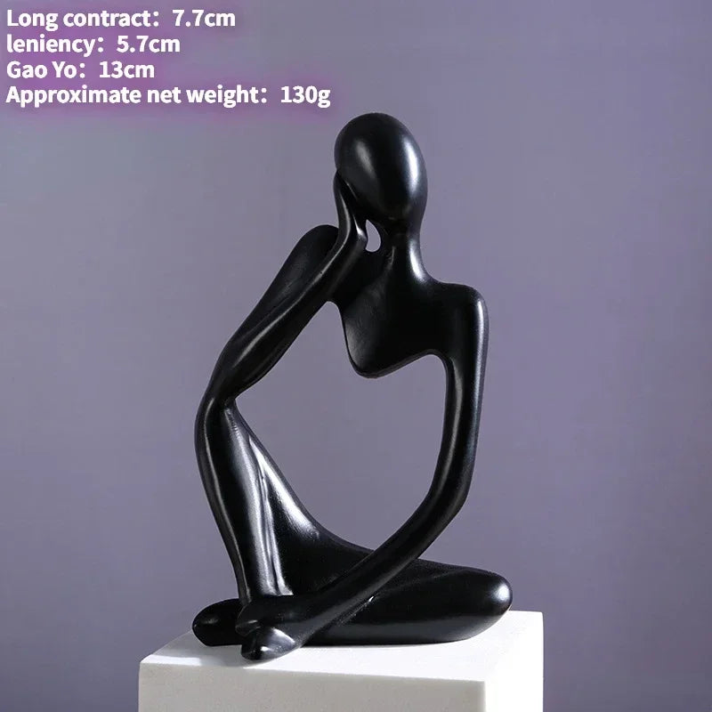 Abstrakte Figur „The Thinker“ – Deko-Skulptur im Nordic-Style (schwarz, weiß oder gold)