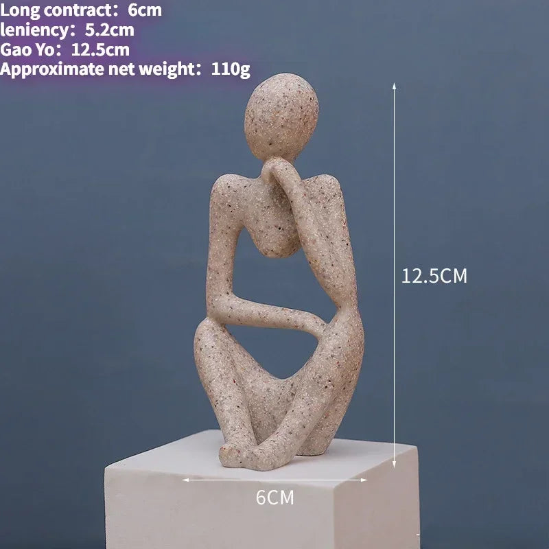 Abstrakte Figur „The Thinker“ – Deko-Skulptur im Nordic-Style (schwarz, weiß oder gold)