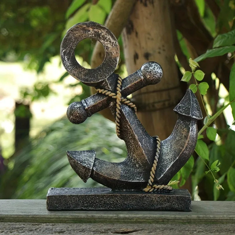 Dekoskulptur „Schiffsanker“ – Maritimes Retro-Design aus Harz