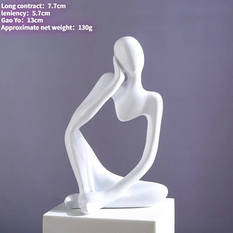 Abstrakte Figur „The Thinker“ – Deko-Skulptur im Nordic-Style (schwarz, weiß oder gold)