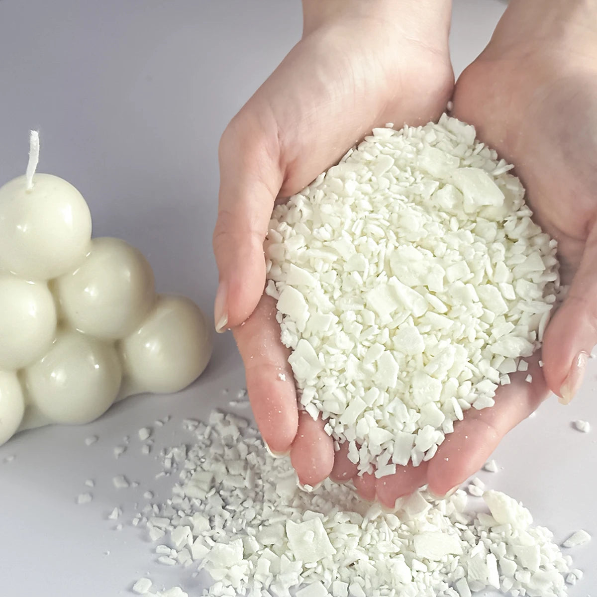 Natürliches Sojawachs (250 g / 500 g) – Körniges Kerzenwachs für DIY Duftkerzen, rauchfreie Kerzen & kreative Projekte