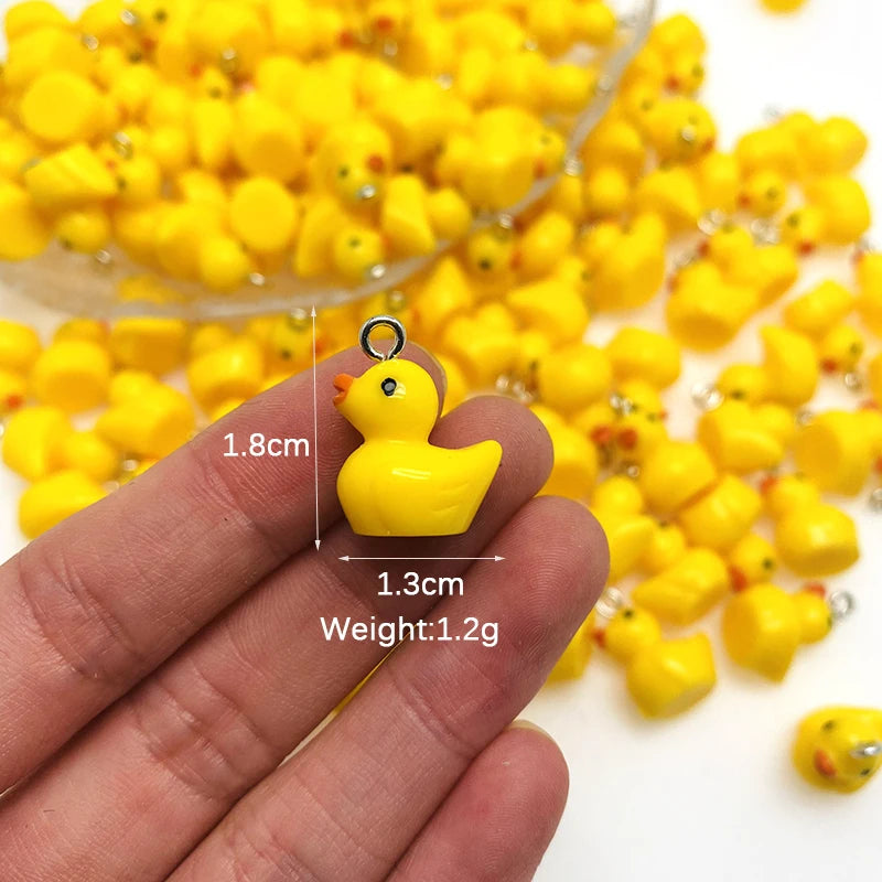 Mini-Enten-Anhänger aus Harz – Gelbe DIY-Charm-Perlen für Schmuck, Ohrringe & Bastelprojekte