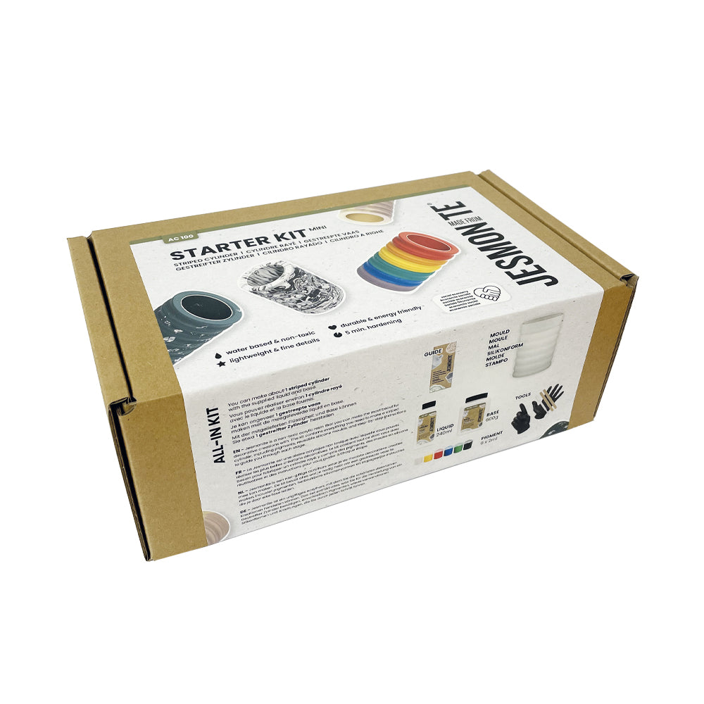 Jesmonite AC100 Kit Mini 4 Gestreifter Zylinder Komplettset