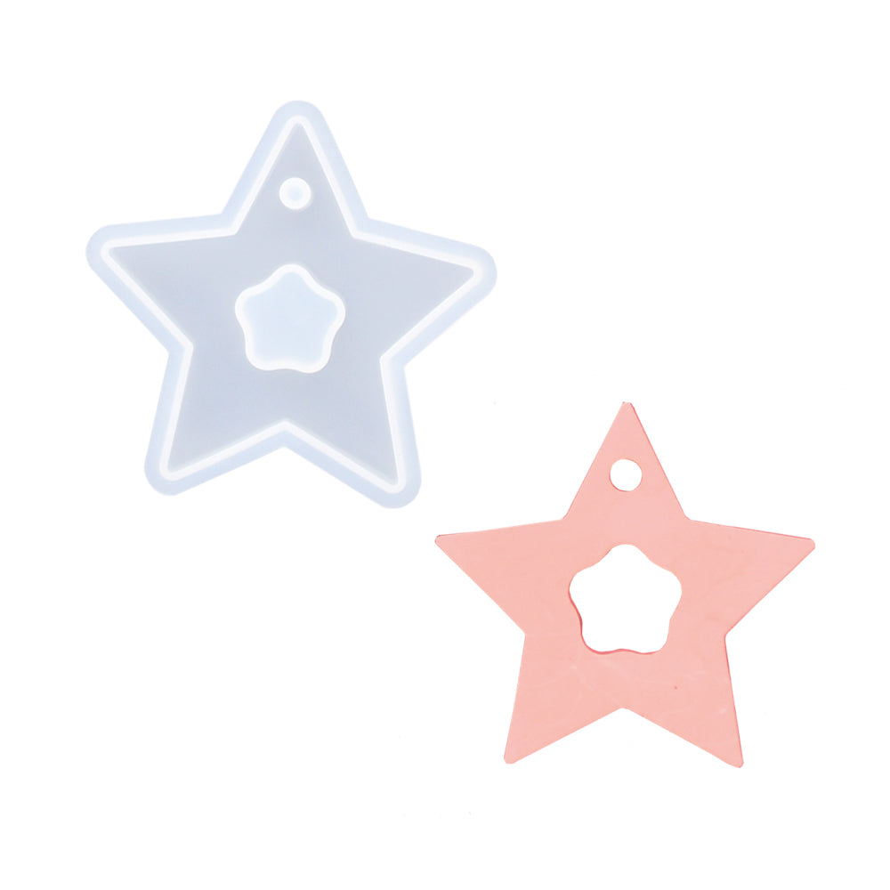 Silikonform „Hollow Star“ – 6,9 cm – Sternanhänger mit Innenausschnitt