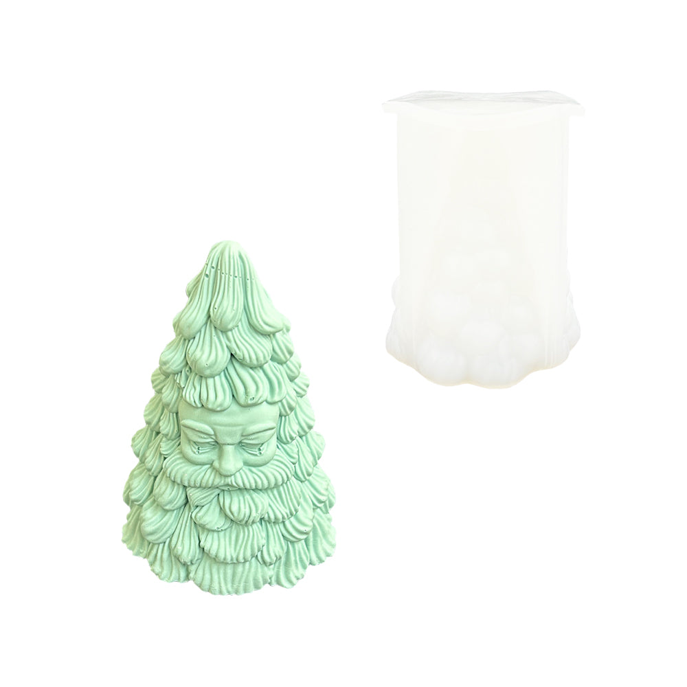 Silikonform „Bearded Santa“ – 14,1 cm x 11,3 cm – Für Jesmonite, Gips & Beton