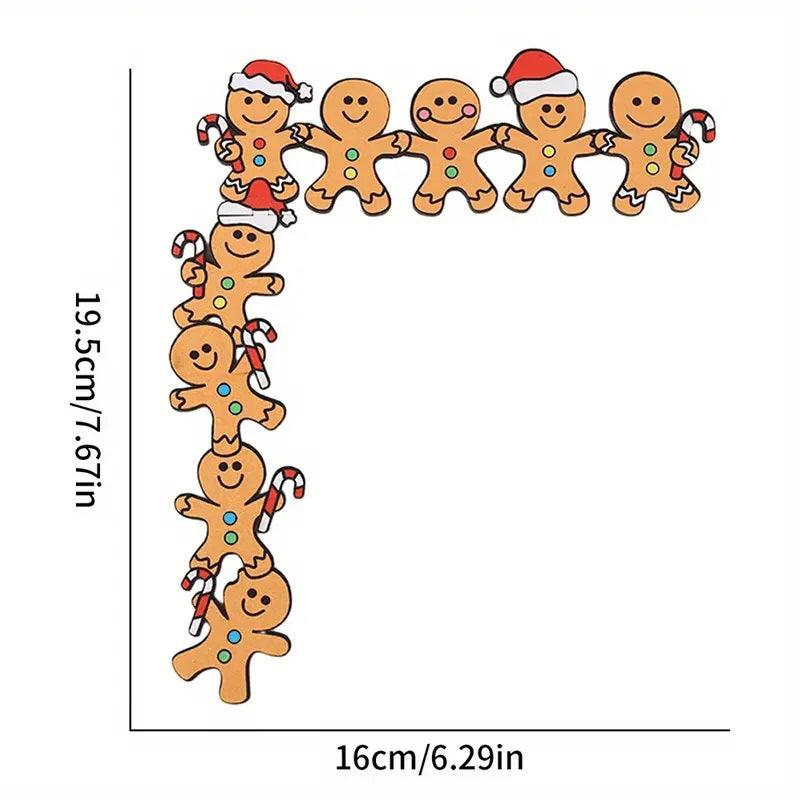 Weihnachtliches Ecke-Schild – Lebkuchenmänner-Dekoration mit Weihnachtsmützen - BTSCreativ