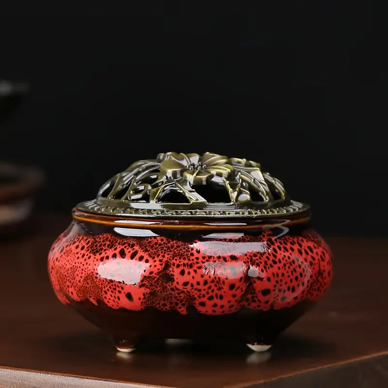 Keramik-Räuchergefäß mit Vintage-Kupferdeckel – handgefertigt & vielseitig