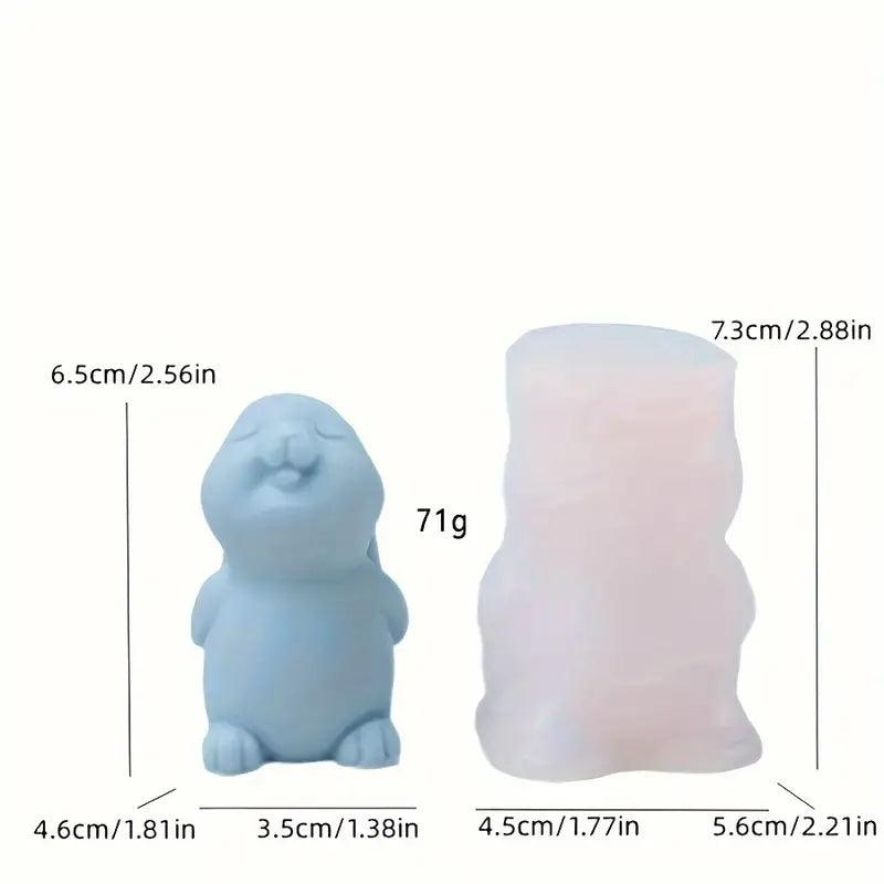 3D-Hasen Silikon-Gießform für DIY-Kerzen und Dekorationen - BTSCreativ