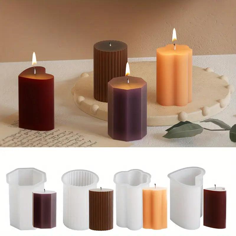 Silikonform-Set für kreative DIY-Kerzen – 4er-Set mit einzigartigen Designs Set 2 - BTSCreativ