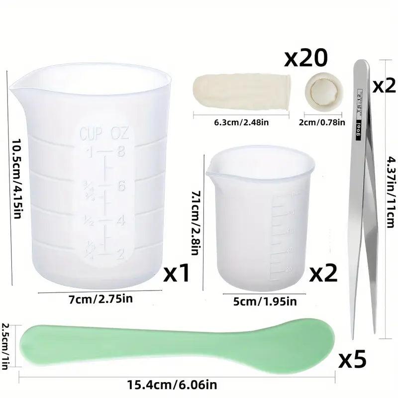 30-teiliges Silikon-Messbecher-Set für Harzarbeiten - BTSCreativ