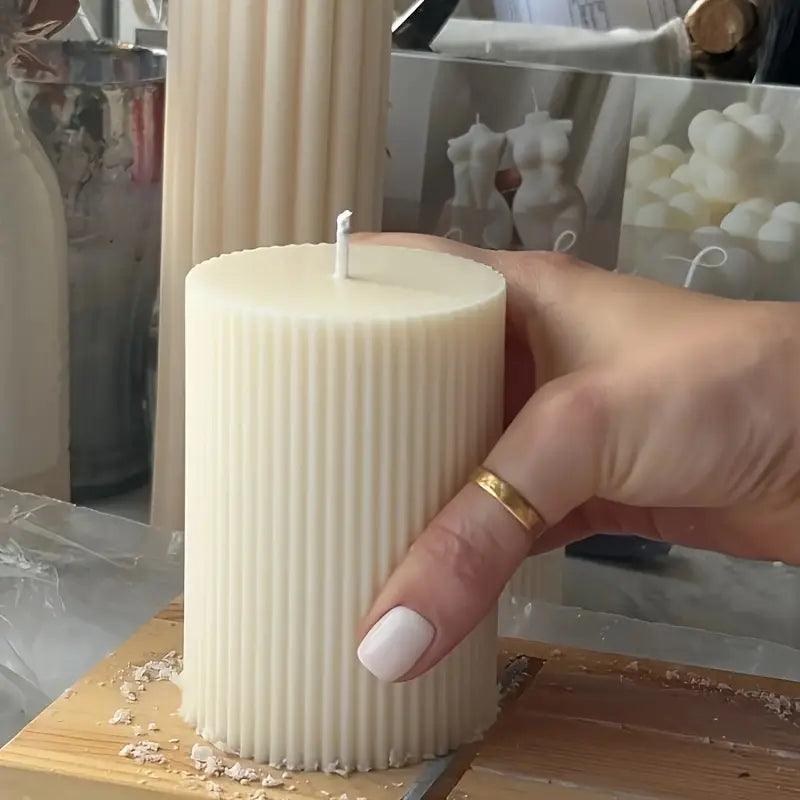 Große Gestreifte Zylinder-Silikonform für DIY-Kerzen - BTSCreativ