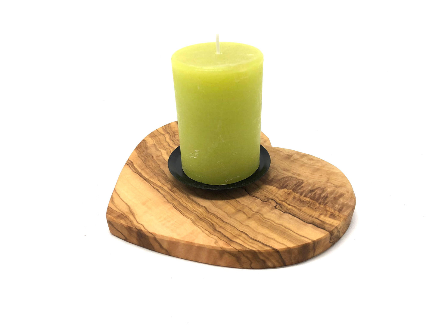 Kerzenhalter in Herzform aus Olivenholz - BTSCreativ