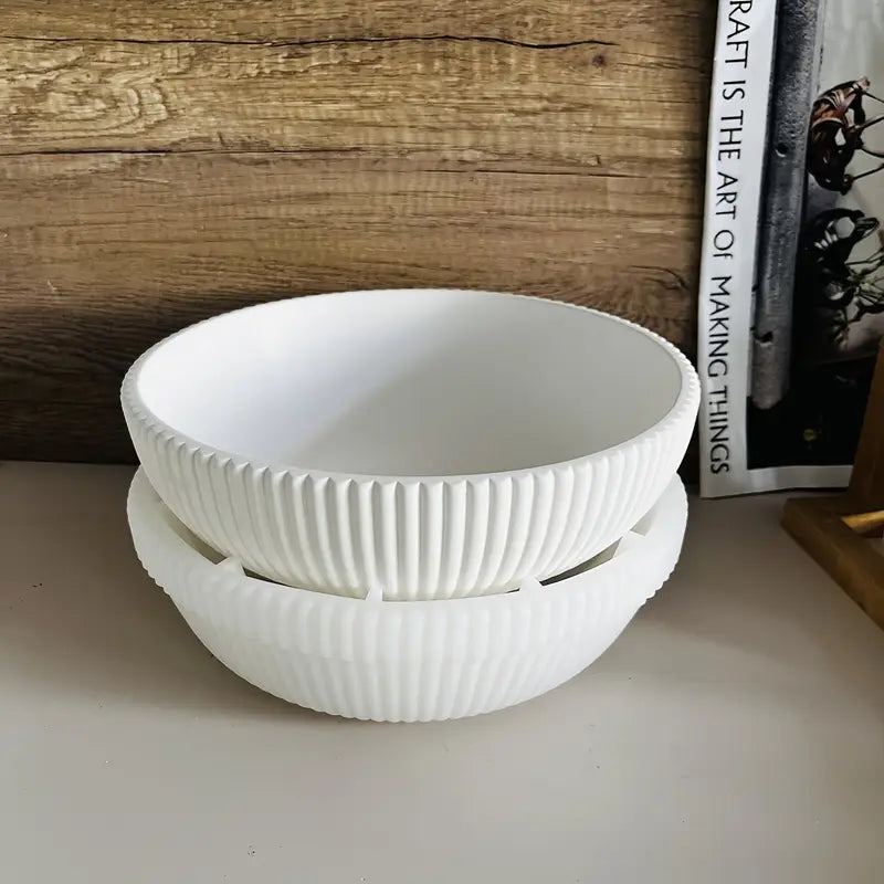 Silikonform für dekorative Schalen – Rillenstruktur (wahlweise Ø 20,4 cm oder Ø 25,2 cm)