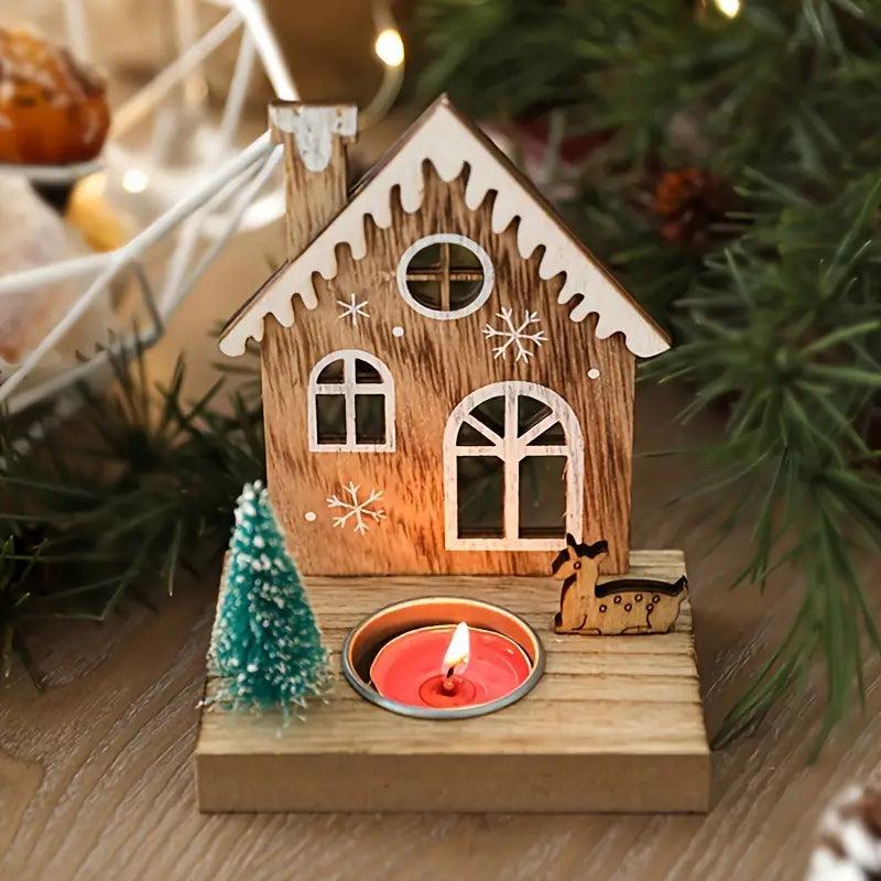 Weihnachtlicher Holz-Kerzenhalter – Festliche Dekoration für die Feiertage - BTSCreativ