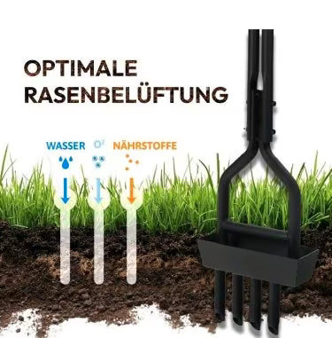 Rasen lüften wie die Profis Aerifizierer mit Auffangwanne