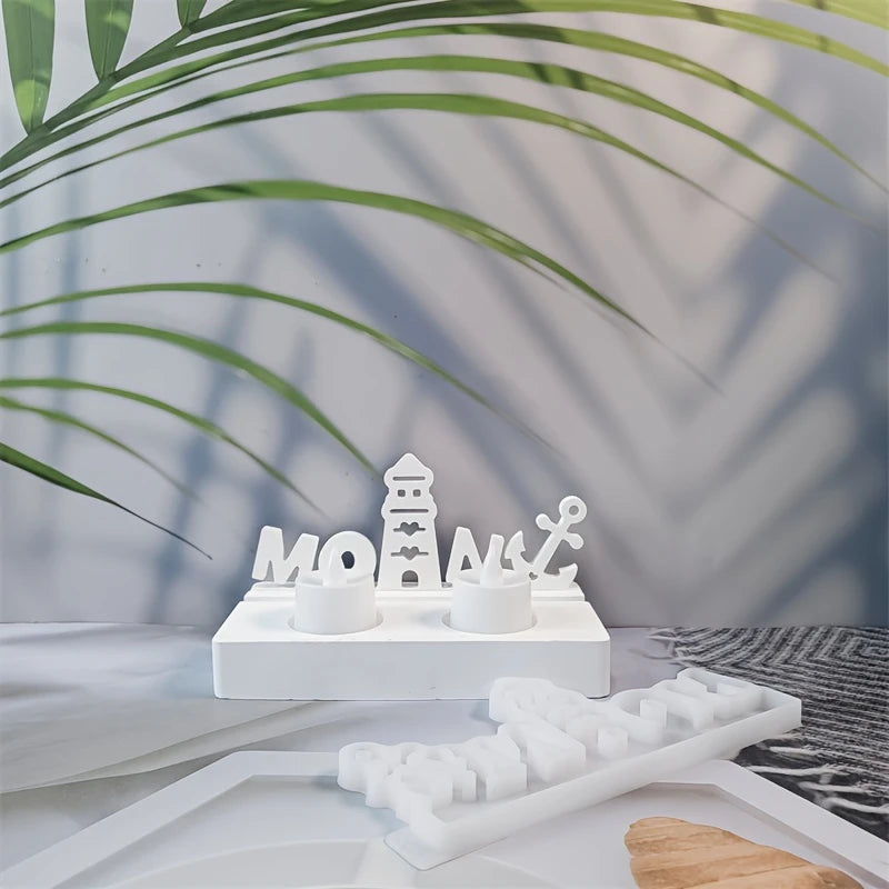 Silikonform „Moin“ mit Leuchtturm & Anker – Norddeutscher Charme für DIY-Dekorationen