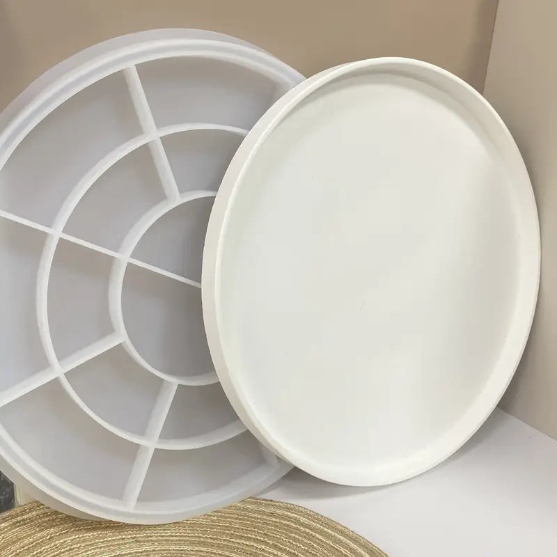 Runde Silikonform „Flache Rundform“ – Große Gießform für Beton, Harz, Gips & Ton (verfügbar in zwei Größen) (wahlweise Ø 26,5 cm oder Ø 31 cm)