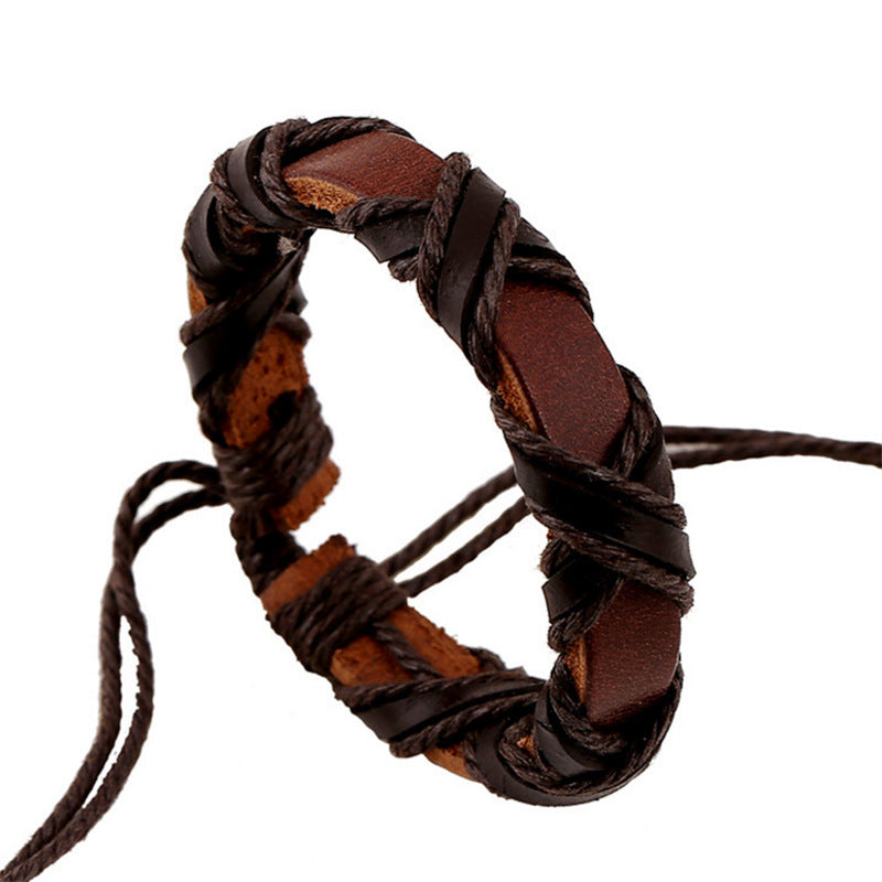 Asgard – Handgefertigtes nordisches Lederarmband im Wikingerstil