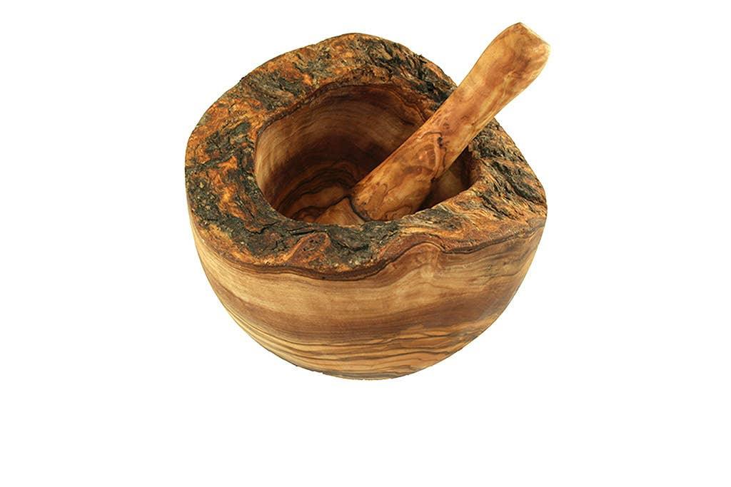 Rustikaler Mörser aus Olivenholz – ca. 12 cm - BTSCreativ