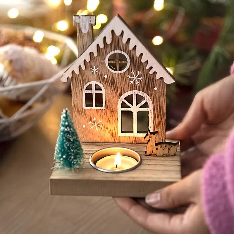 Weihnachtlicher Holz-Kerzenhalter – Festliche Dekoration für die Feiertage - BTSCreativ