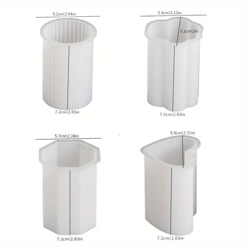 Silikonform-Set für kreative DIY-Kerzen – 4er-Set mit einzigartigen Designs Set 2 - BTSCreativ