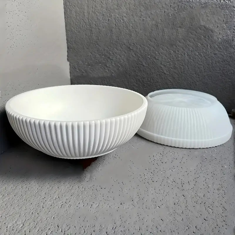 Silikonform für dekorative Schalen – Rillenstruktur (wahlweise Ø 20,4 cm oder Ø 25,2 cm)