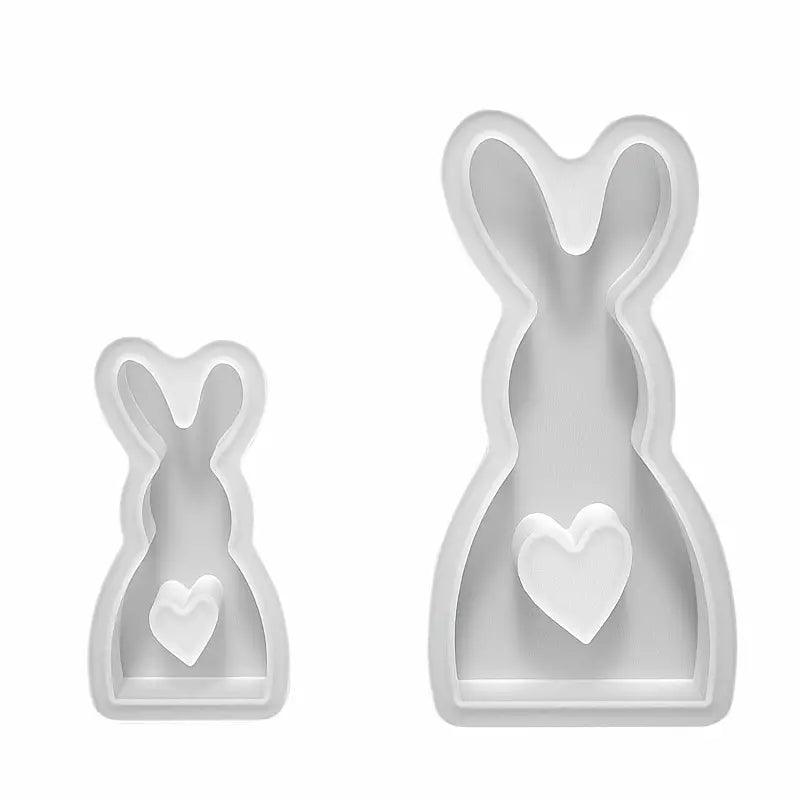 Silikon-Hasenform für Kerzenherstellung, Epoxidharz und Gipsguss 2er Set - BTSCreativ
