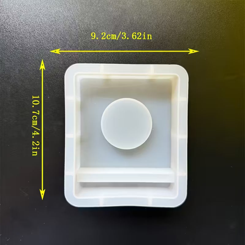 Silikon-Gießform Base mit Teelichtplatz – Rechteckige Halterung für Gips- & Resin-Ornamente - Silikon-Gießform Base mit Teelichtplatz – Rechteckige Halterung für Gips- & Resin-Ornamente - BTSCreativ