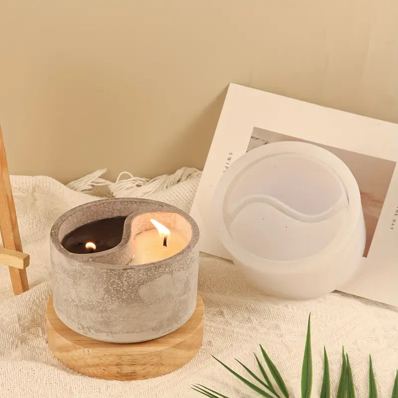 Silikonform für Tai-Chi-Kerzenhalter – DIY-Gießform für Beton, Jesmonite & Gips