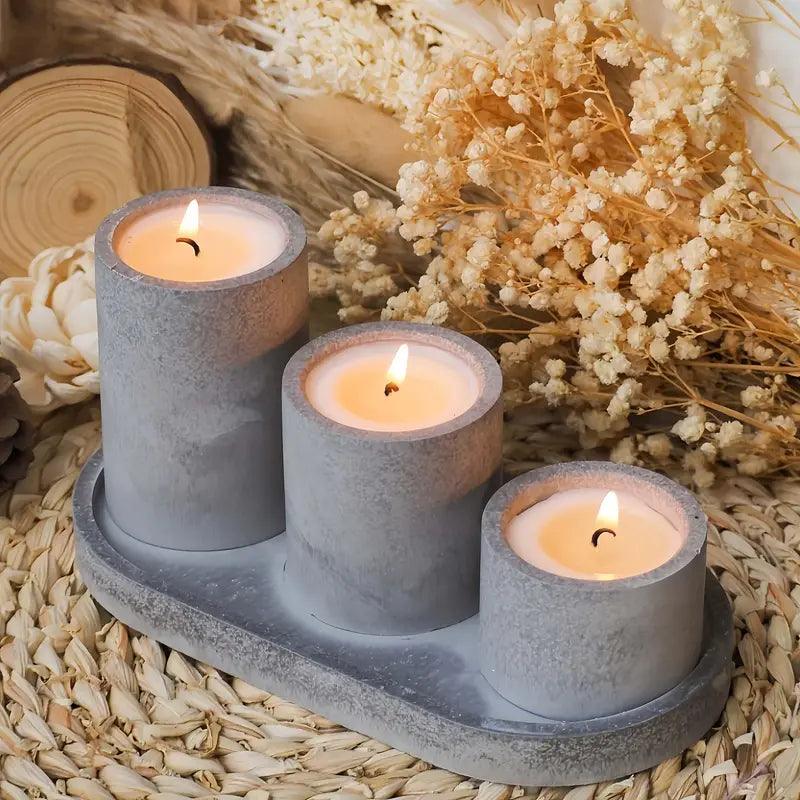 4-teiliges Silikonform-Set für DIY-Kerzenhalter & Tabletts