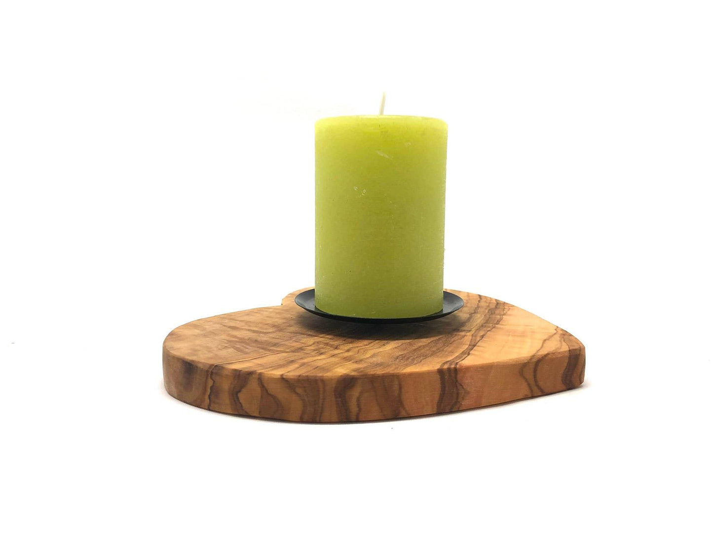 Kerzenhalter in Herzform aus Olivenholz - BTSCreativ