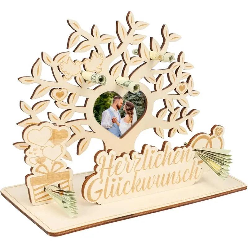 Geldgeschenk Hochzeit Holz Lebensbaum – Kreative Hochzeitsdeko - BTSCreativ