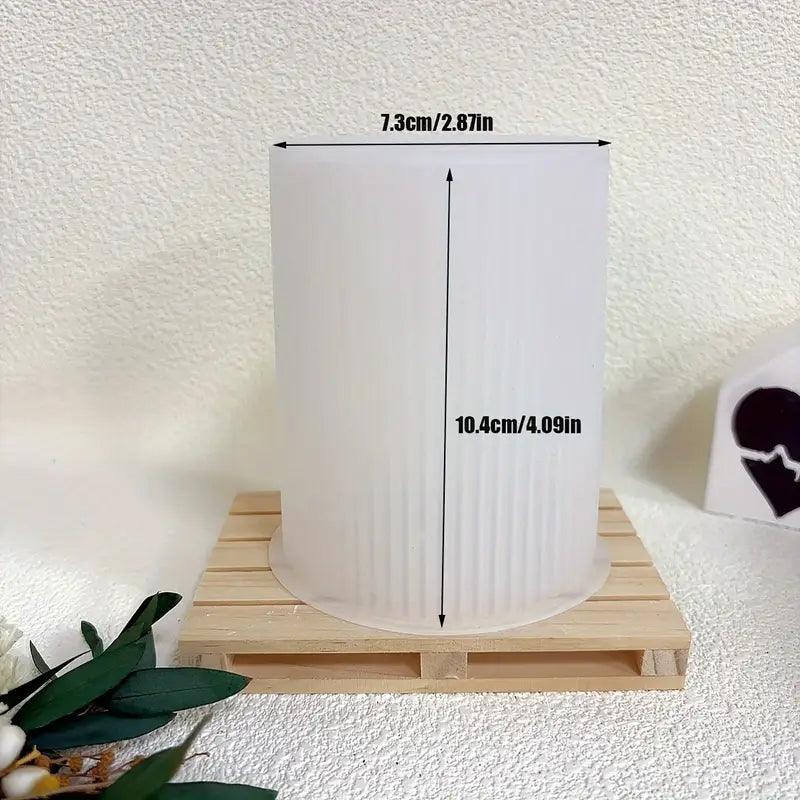 Große Gestreifte Zylinder-Silikonform für DIY-Kerzen - BTSCreativ