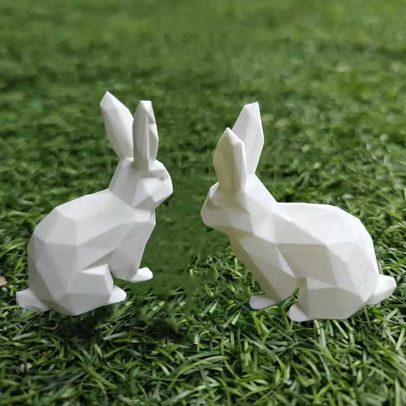 Kreative Hasen-Dekoration im modernen Stil – 2er-Set Gartenornamente 3 Farben - BTSCreativ