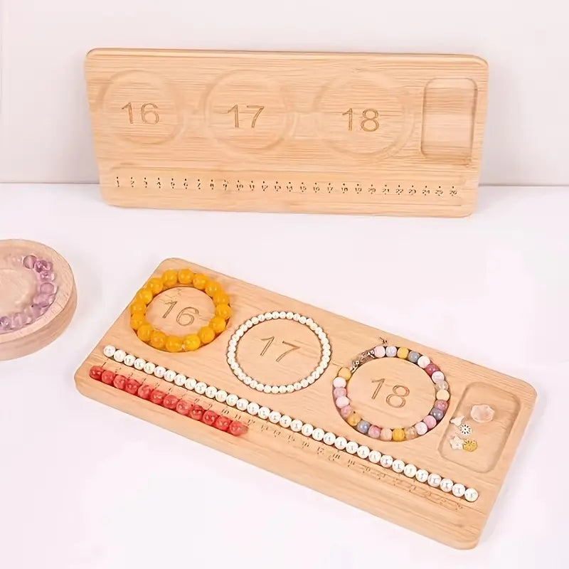 Holzperlenbrett mit Nummerierung – Kombinationsmatte für Armbänder, Ketten & DIY-Schmuckprojekte