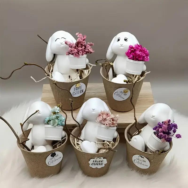 Silikonform für kreative DIY-Projekte – Hase mit Blumenkorb - BTSCreativ