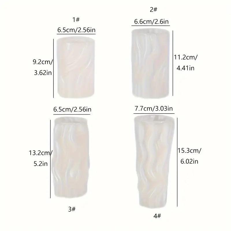 Silikonform für kreative DIY-Projekte – 4er-Set Wellenkerzenformen - BTSCreativ