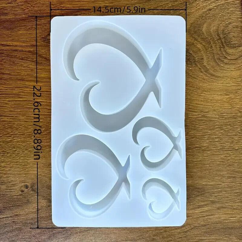 Silikon-Gießform "Liebe & Herz" – Verbundenes Design für DIY-Schmuck - BTSCreativ