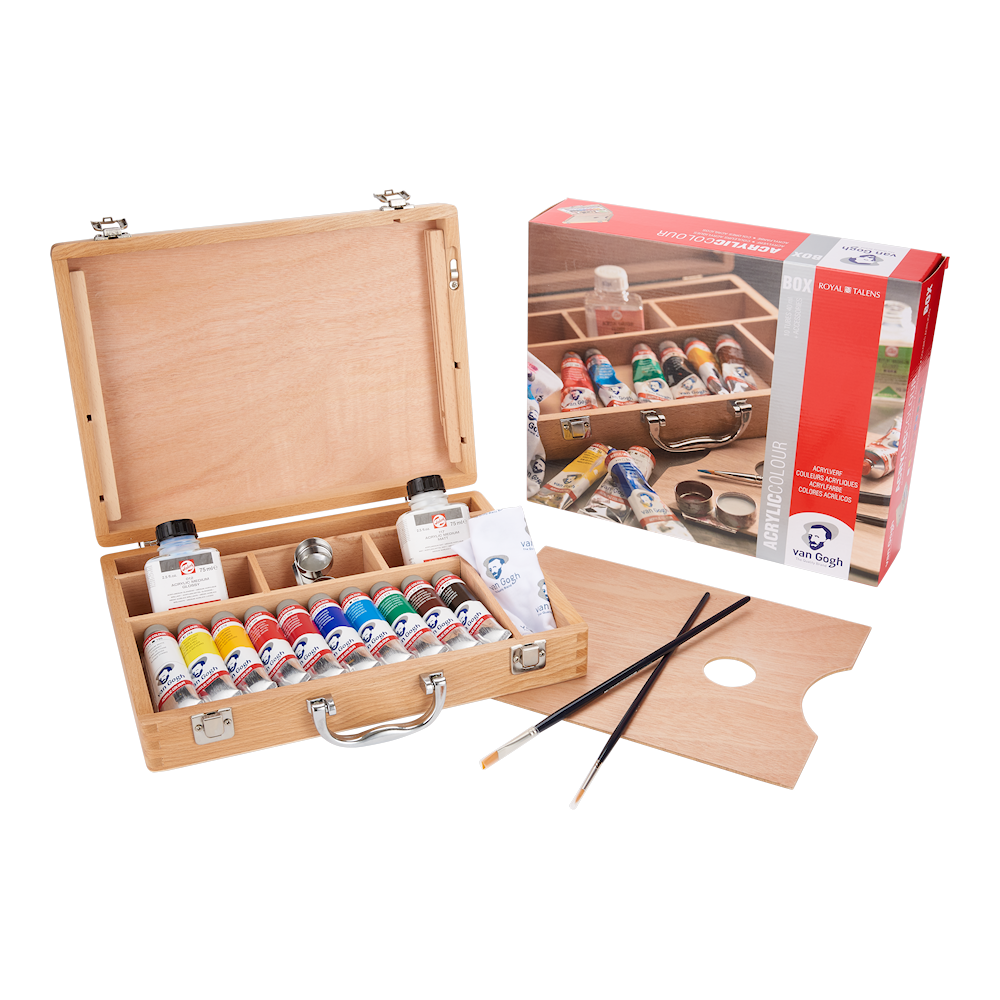VAN GOGH Acrylfarbe Holzkasten-Set Basis - VAN GOGH Acrylfarbe Holzkasten-Set Basis - BTSCreativ