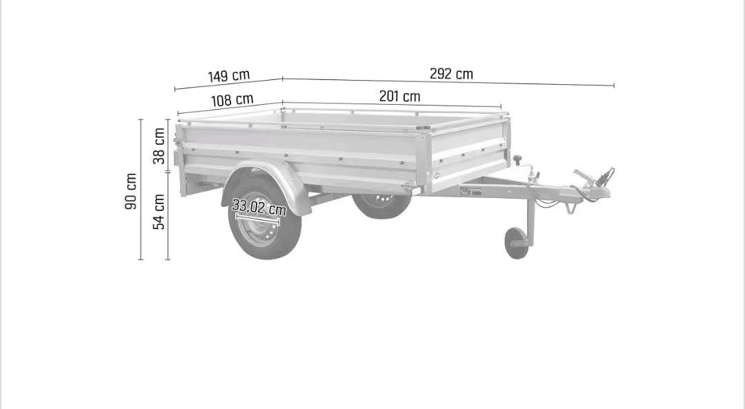 Stema PKW Anhänger 750 kg zu vermieten - mit Plane/ Netz
