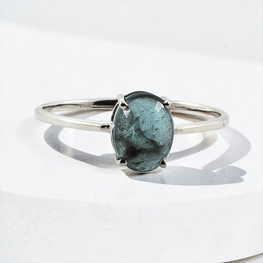Ring mit London Blue Topas aus 925 Sterling Silber – Ovaler Edelsteinring