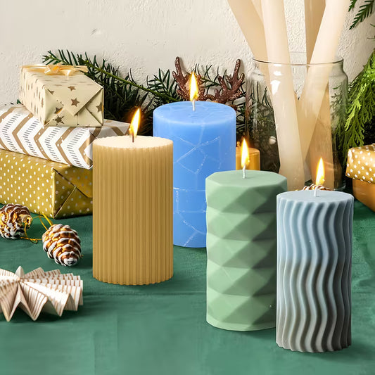 4-teiliges Silikonform-Set für Zylinderkerzen – 3D Kerzen- & Seifenformen für DIY-Projekte - 4-teiliges Silikonform-Set für Zylinderkerzen – 3D Kerzen- & Seifenformen für DIY-Projekte - BTSCreativ